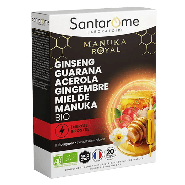 Ginseng Guarana Acérola Miel de Manuka Bio 20 ampoules 2