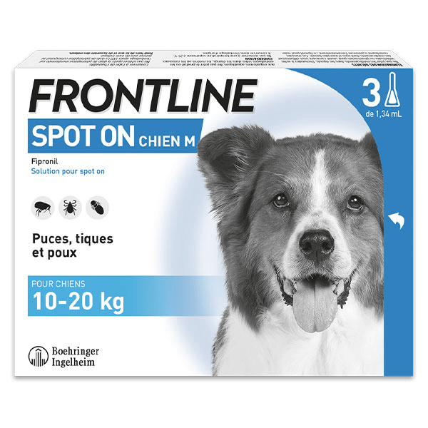 Spot On chien - Anti-puces anti-tiques pour chien M 10-20kg - 3 pipettes 2