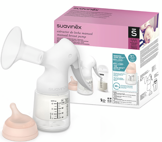 Suavinex Set Extractor Manual De Leche Y Biberon Anticólico Zero Zero 120 Ml