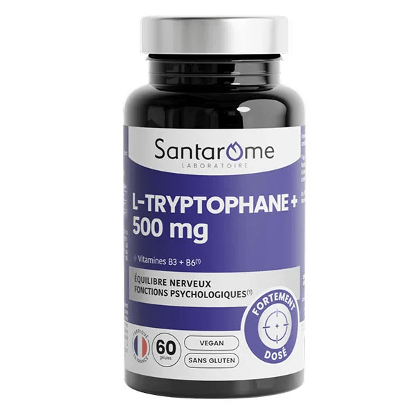 Santarome L-Tryptophane 500 mg Fonctions nerveuses 60 gélules 1 à 2 mois