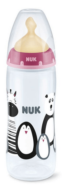 Nuk Biberón FC+ PP Baby Safari 6-18m Látex Talla L 360 ml Animales Rosa 1 ud