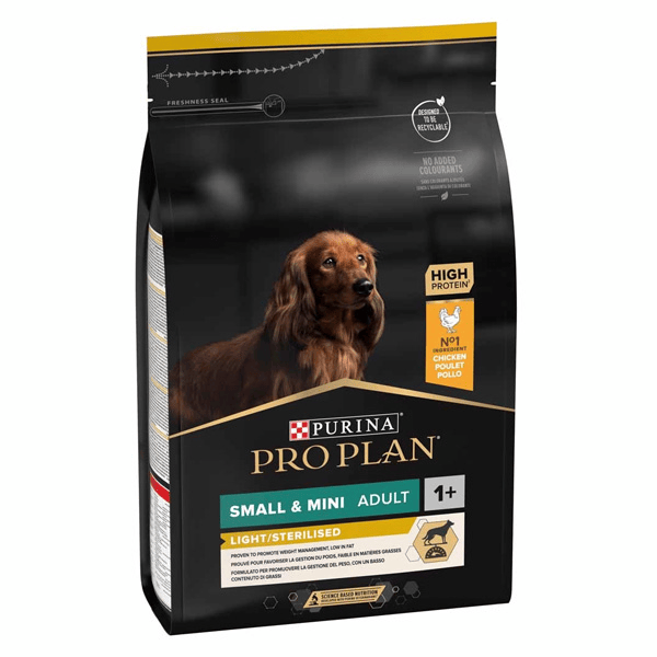 PRO PLAN Light/Sterilised Small & Mini Adult au Poulet - Croquettes pour chien-