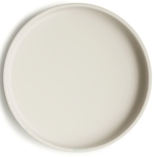 Mushie Plato Ventosa Clásico Solid Ivory