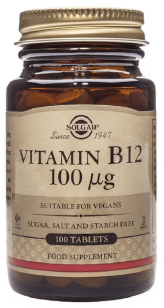Solgar Vitamina B12 100 mcg (Cianocobalamina) 100 Comprimidos