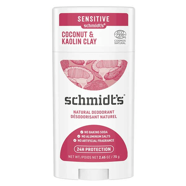 Schmidt's Sensitive Déodorant Stick Noix de Coco & Argile Kaolin 58ml 2