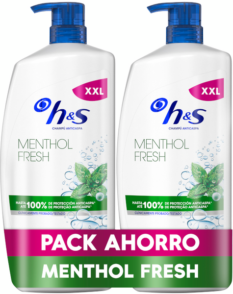 H&S Menthol Fresh Champú Anticaspa 2x1000 Ml