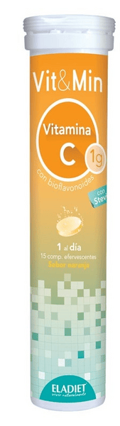 Eladiet Vitamina C 1g con Bioflavonoides 15 Comprimidos Efervescentes