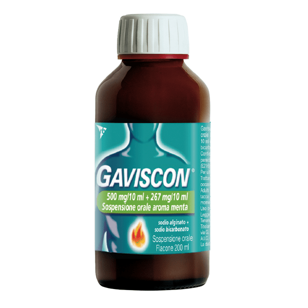 Gaviscon Sospensione Orale Indicato Per i Sintomi Del Bruciore Di Stomaco Occasionale Gusto Menta 200 ml
