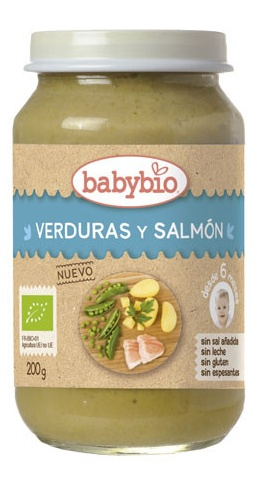 BabyBio Tarrito Verduras Y Salmón +6m 200gr
