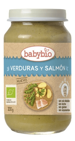 BabyBio Tarrito Verduras y Salmón +6m 200gr