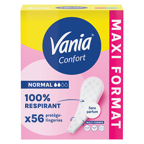 Kotydia Protège-Slips Confort Multiformes Non Pafumé 56 protections 2