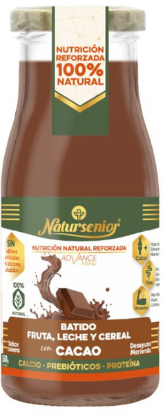 Natursenior Batido De Frutas, Leche Y Cereal Con Cacao Proteína + Fibra + Calcio 260 Gr