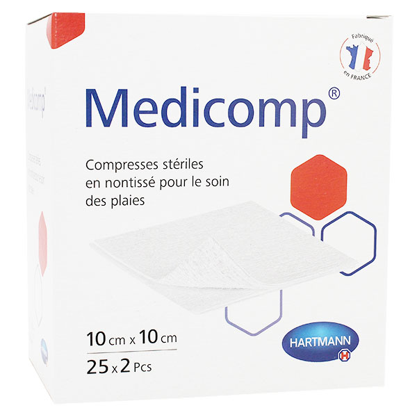 Medicomp Compresse en Non Tissé Stérile 10 x 10cm 50 unités