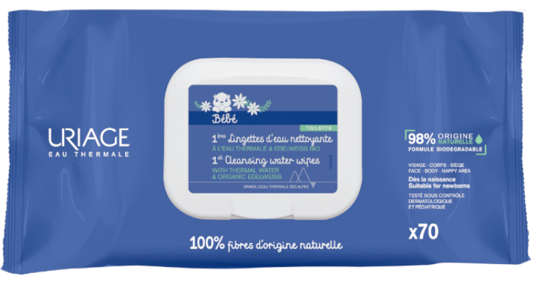 Uriage Bebé Toallitas Limpiadoras Extra Suaves 70 uds