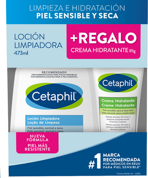 Cetaphil Pack Loción Limpiadora 473ml + Regalo Crema Hidratante 85g