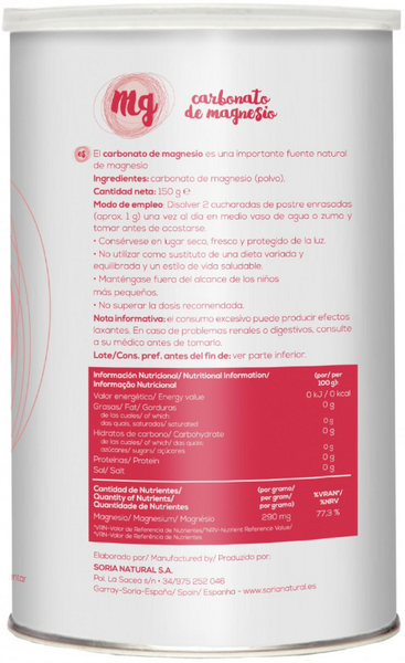 Soria Natural Carbonato De Magnesio 150 Gr