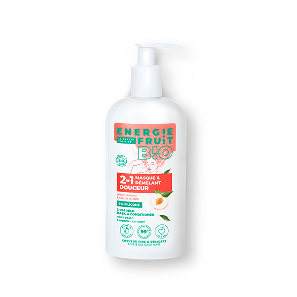 Cheveux Fins et Délicats Masque Douceur Pêche Blanche & Eau de Riz Bio 300ml