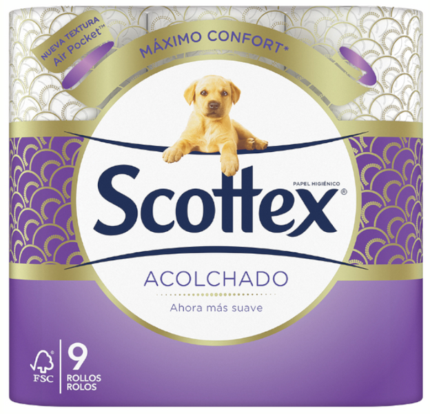 Scottex Papel Higiénico Acolchado 9 Unidades