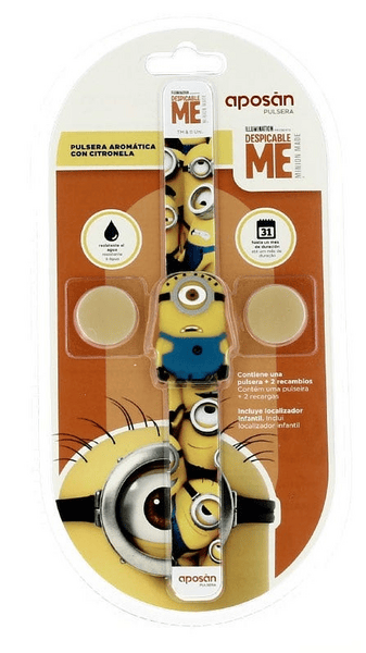 Aposán Pulsera de Citronela Minion Stuart 1Uds + 2 Recambios