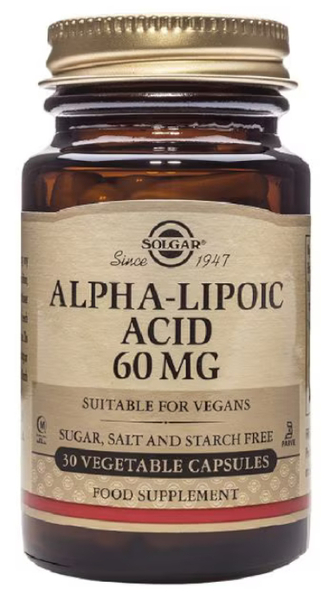 Solgar Ácido Alfa Lipoico 60mg 30 Cápsulas