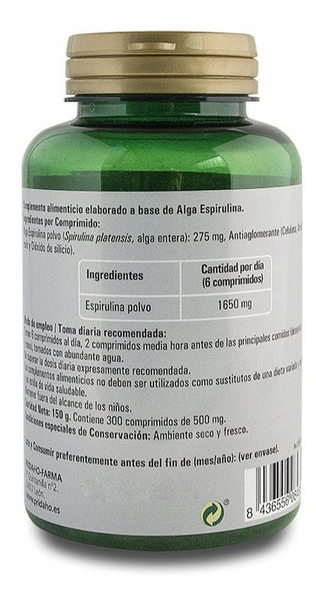 Phytofarma Spirulina Pridaho 300 Comprimidos