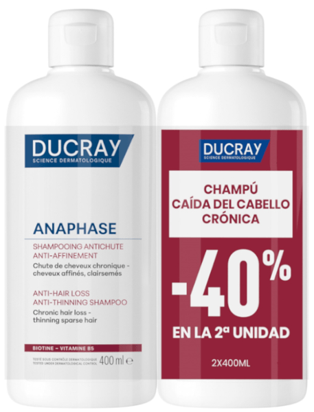 Ducray Anaphase Champú Anticaída Crónica 2x400 ml