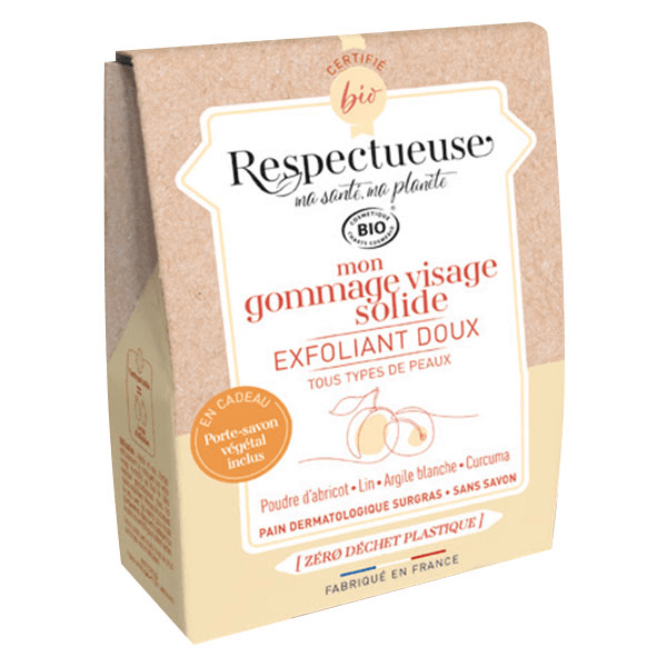 Mon Gommage Visage Solide Doux Bio 35g + Porte-Savon Végétal Offert 2