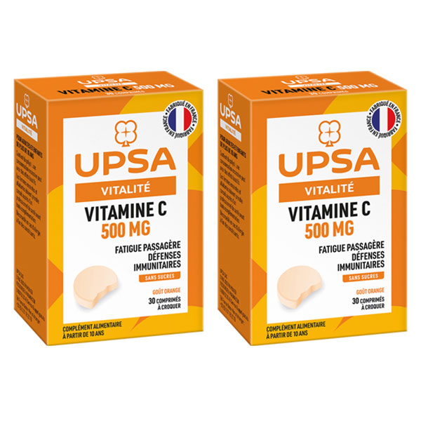 Lot Promo Vitamine C 500mg 2x30 comprimés à croquer