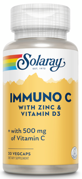Solaray Immuno C Zinc + Vit D3 30 Cápsulas Vegetales
