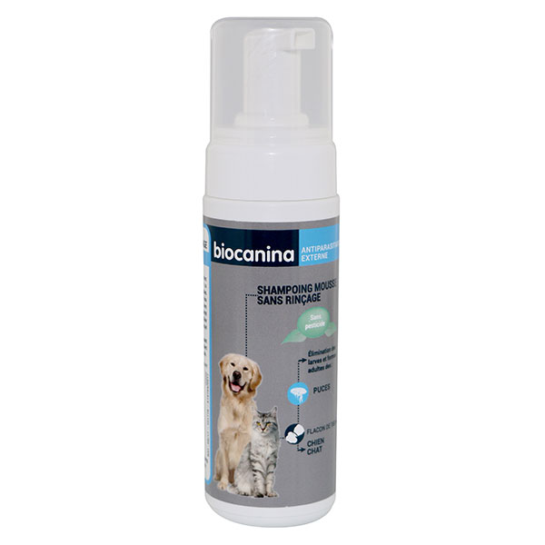 Meilleurs prix pour Biocanina Shampoing Antiparasitaire Mousse Sans Rinçage Chien et Chat 150ml