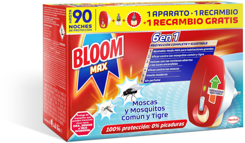 Bloom Max Mosquitos Eléctrico Aparato + 2 Recambios