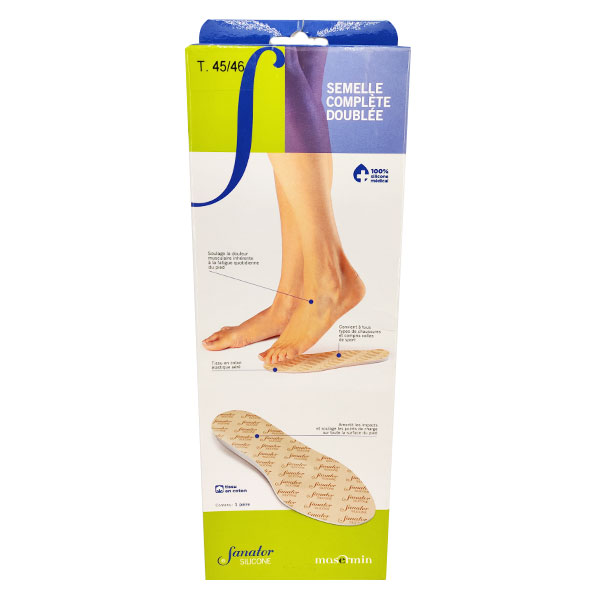 Silicone Semelle Complète Doublée Taille 45-46 1 paire