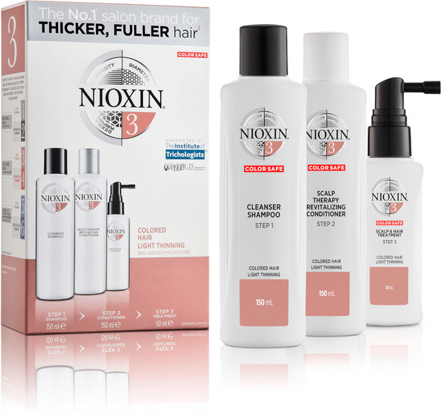 Nioxin  Sistema 3 Trial Kit  Cabello Teñido Ligeramente Debilitado