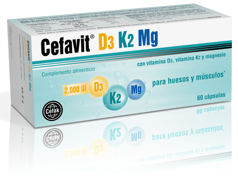 Cefavit D3 + K2 + Magnesio 60 Cápsulas