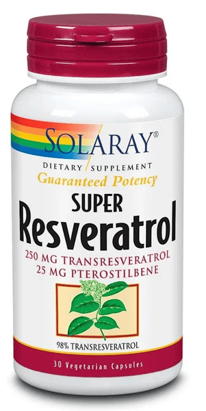 Solaray Super Resveratrol 250 mg 30 Cápsulas Vegetales