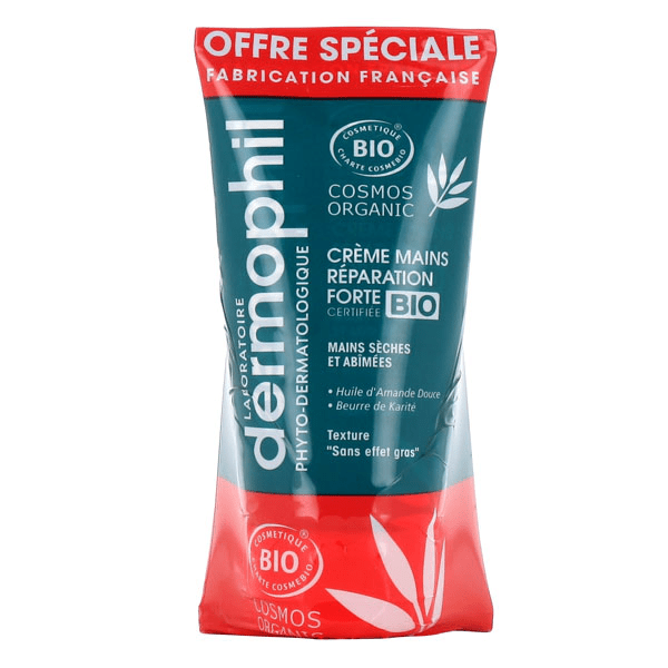 DERMOPHIL INDIEN Cremes Mains Bio 2x75ml Les Intenses Reparation Forte 
