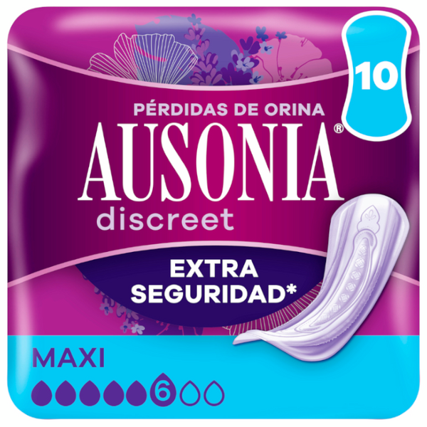 Ausonia Discreet Compresa Maxi Pérdidas Orina Mujer 10 Uds