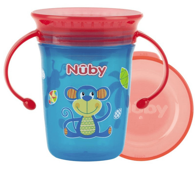 Nuby Taza Mágica 360º Estampada con Asas +6m 240ml Aqua