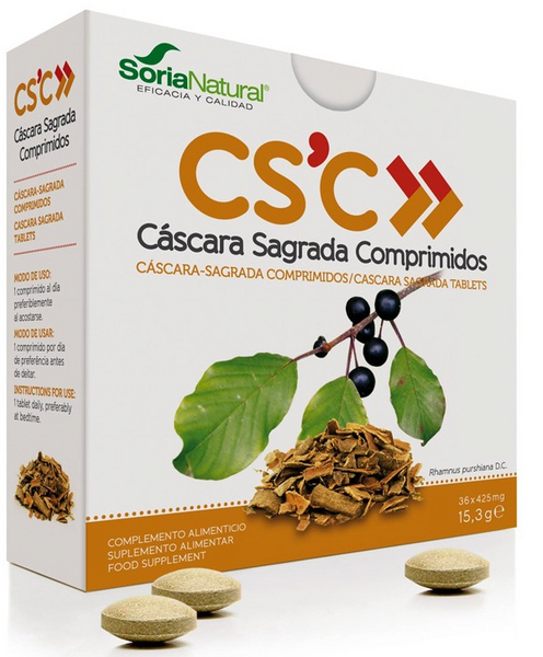 Soria Natural Cáscara Sagrada 36 Comprimidos