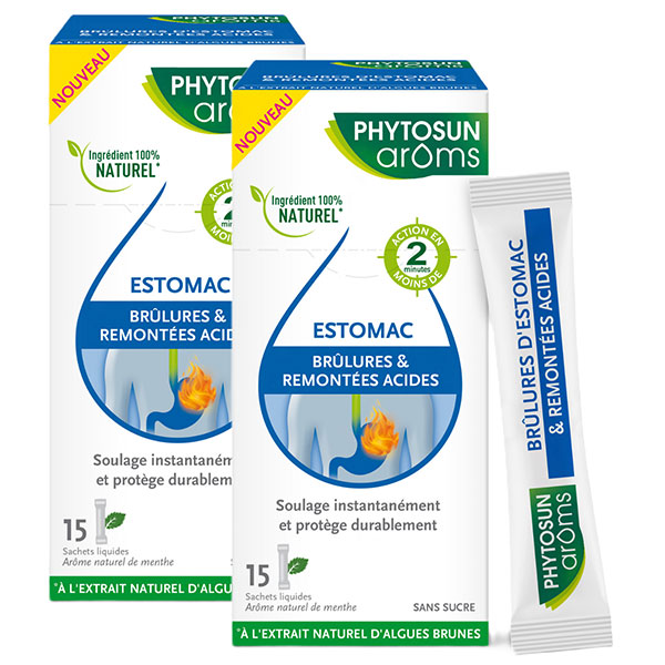 Lot de 2 - Brûlures d'Estomac et Remontées Acides 15 Sachets