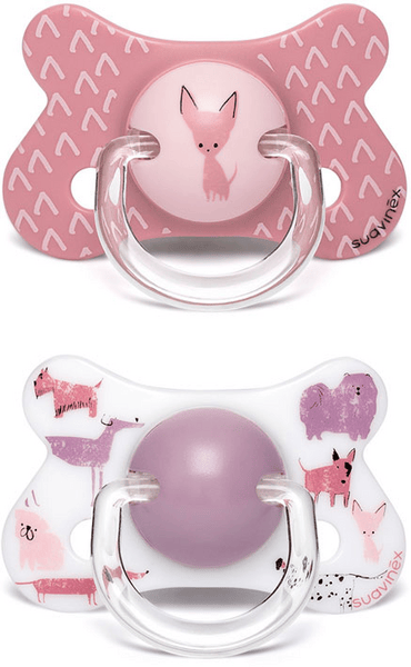Suavinex Chupete Fusion Tetina Silicona +18m Rosa y Blanco 2 uds