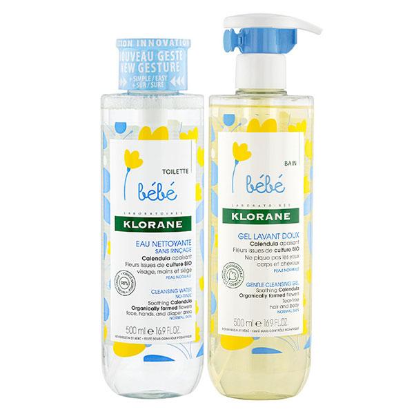 Pack Essentiels Bébé Gel Lavant Doux et Eau Nettoyante