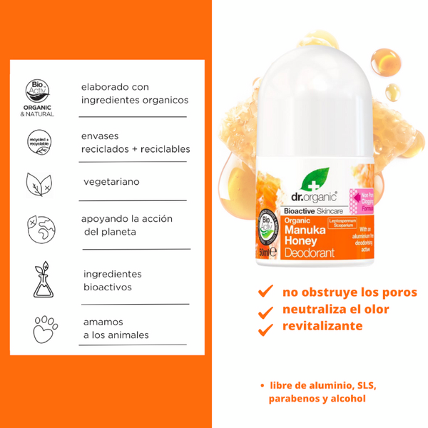 Dr. Organic Desodorante De Miel De Manuka 50ml