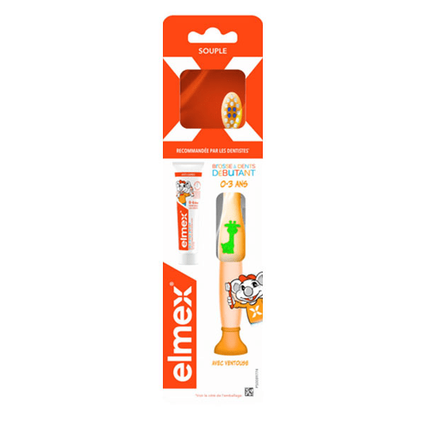 Brosse à Dents Débutant 0-3ans + Dentifrice Enfant 12ml Offert 4