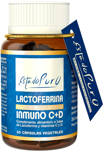 Estado Puro 3 X Lactoferrina Inmuno C+D 30 Cápsulas Vegetales De 521Mg - Imagen 3