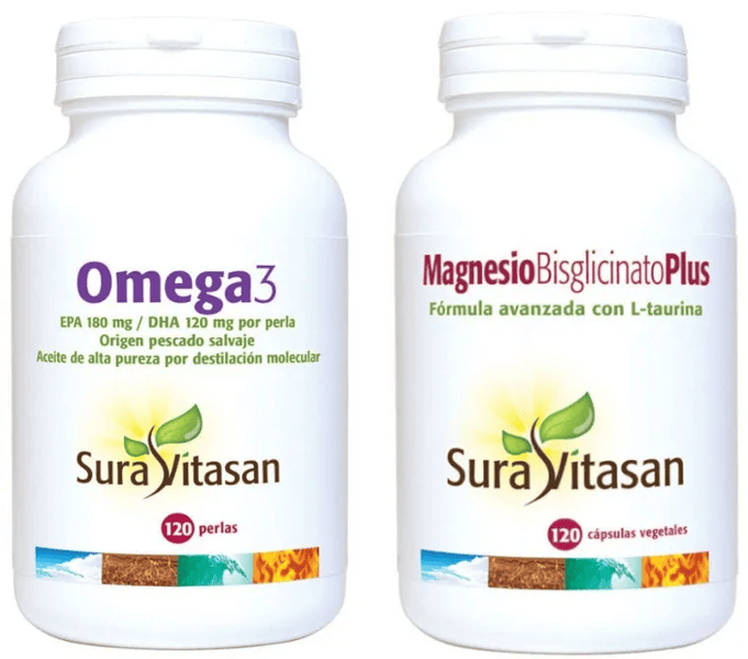 Sura Vitasan Omega3 120 Perlas + Magnesio Bisglicinato Plus 120 Cápsulas