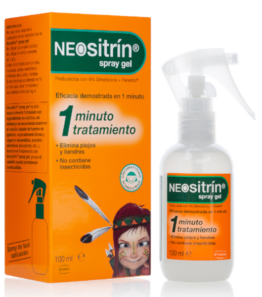 Neositrín 100% Spray Antipiojos Gel Líquido 100 Ml