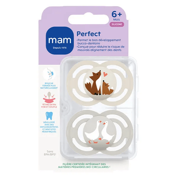 Sucette Perfect Animaux 6+ mois Silicone X2 4