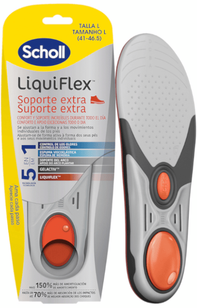 Scholl Plantillas Liquiflex Soporte Reforzado Hombre 1 Par (Talla 41-46,5)
