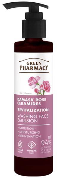 Green Pharmacy Emulsión Lavado Facial Rosa de Damasco + Ceramidas 150 ml